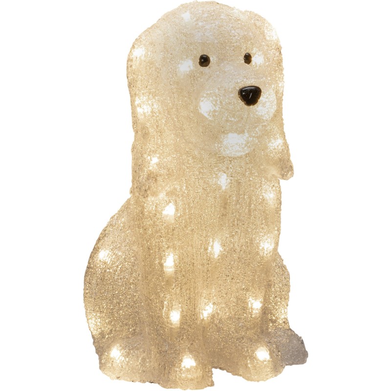 KONSTSMIDE LED Dekofigur »Acryl Hund sitzend, Weihnachtsdeko aussen«, 40 warm weiße Dioden