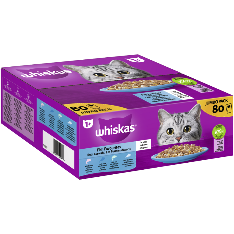 Portionsbeutel Multipack Jumbo Pack 1+ Fisch Auswahl in Gelee 80 x 85g