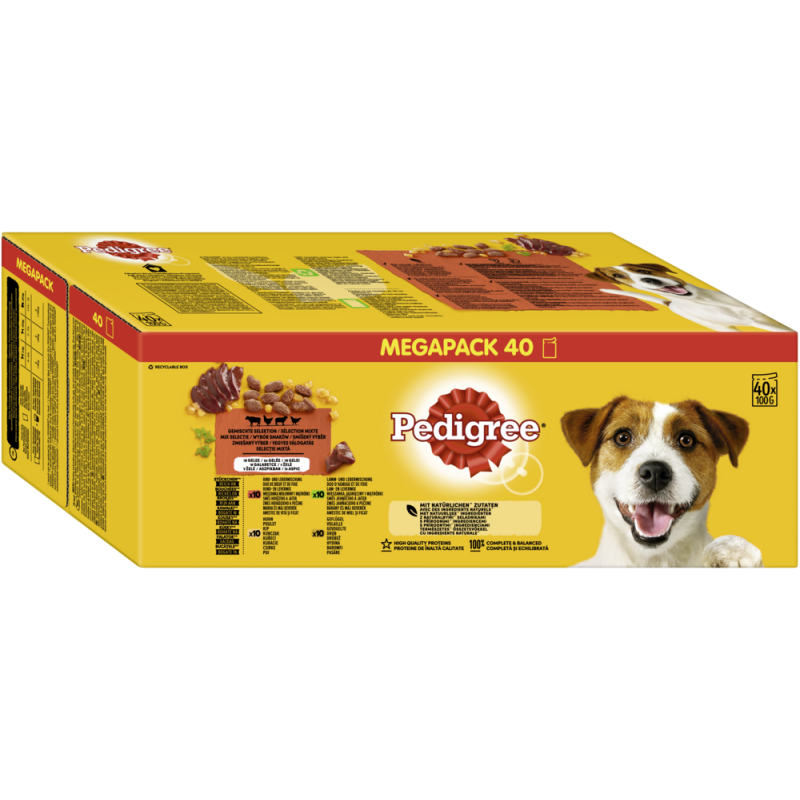 PEDIGREE Portionsbeutel Megapack Adult in Gelee Multipack 40 x 100g