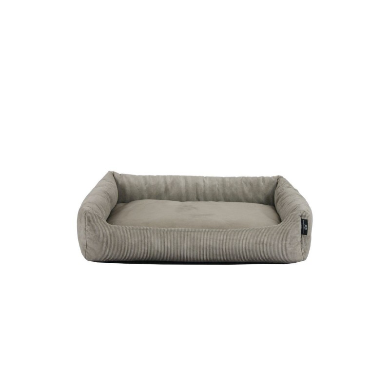 Tierbett Cordstoff fein taupe