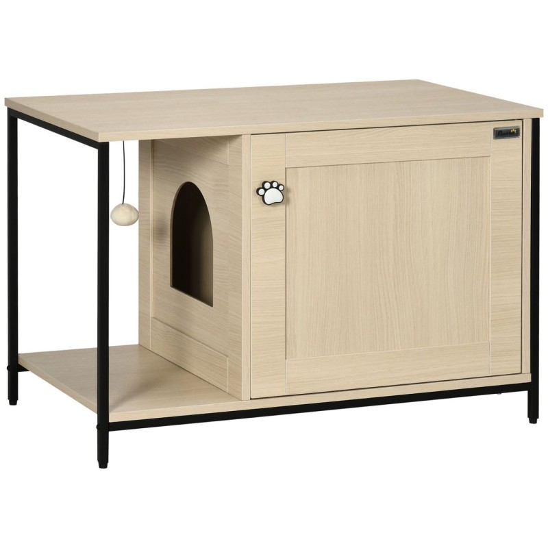 Katzenschrank für Katzentoilette, Katzenklo mit Tür, Katzenhaus, Eiche