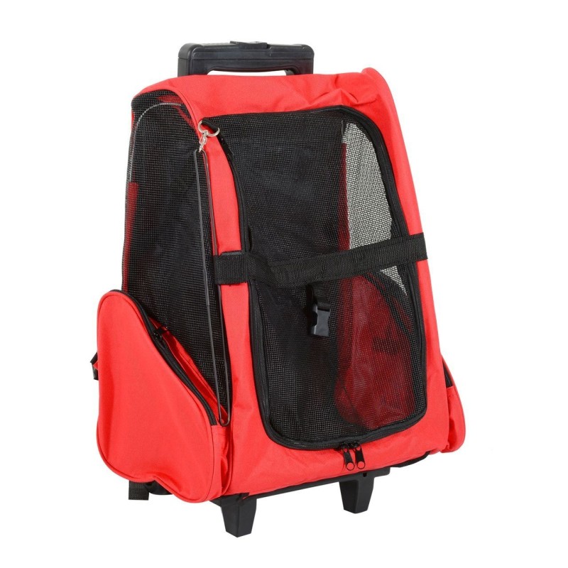 Hundetrolley Transporttasche Tragetasche 2-in-1 Haustierrucksack Rot