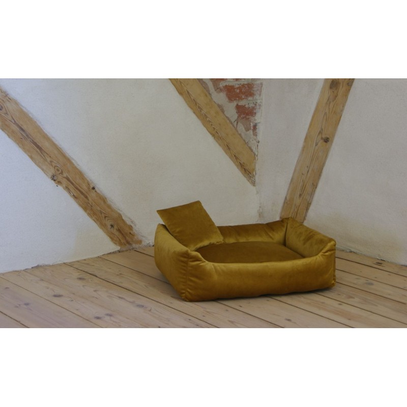 Rohrschneider Kuschelsofa Samt senf Gr.3