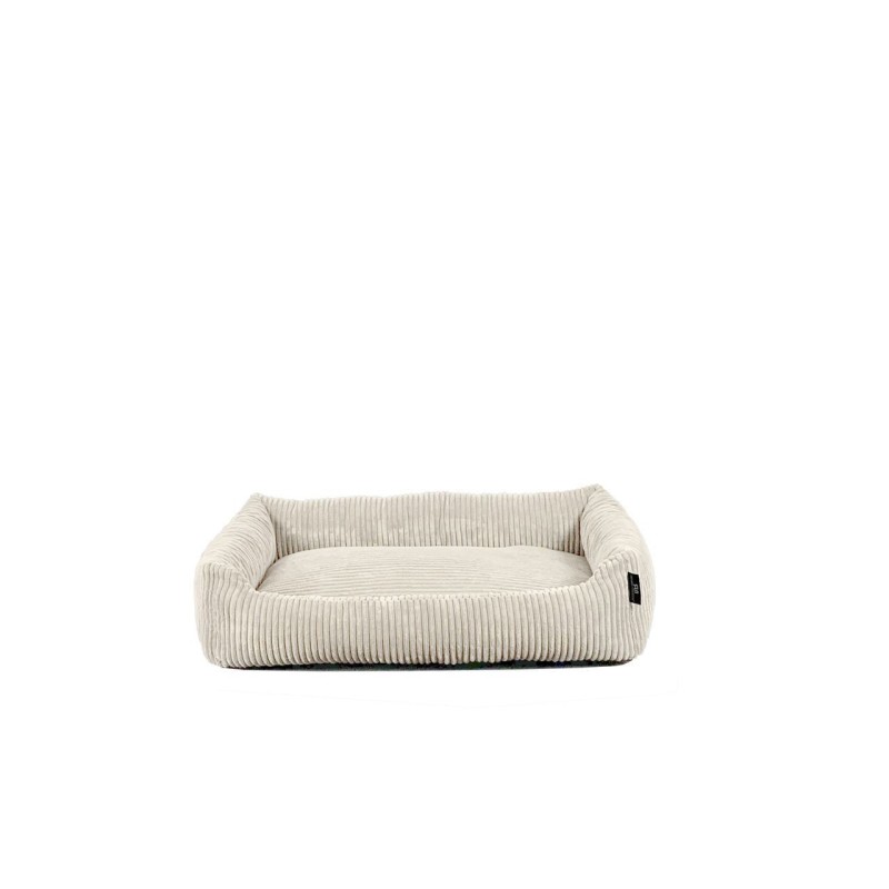 Tierbett Cordstoff breit beige