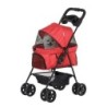 Hundewagen Pet Stroller für kleine Hunde Haustierwagen Oxford Rot