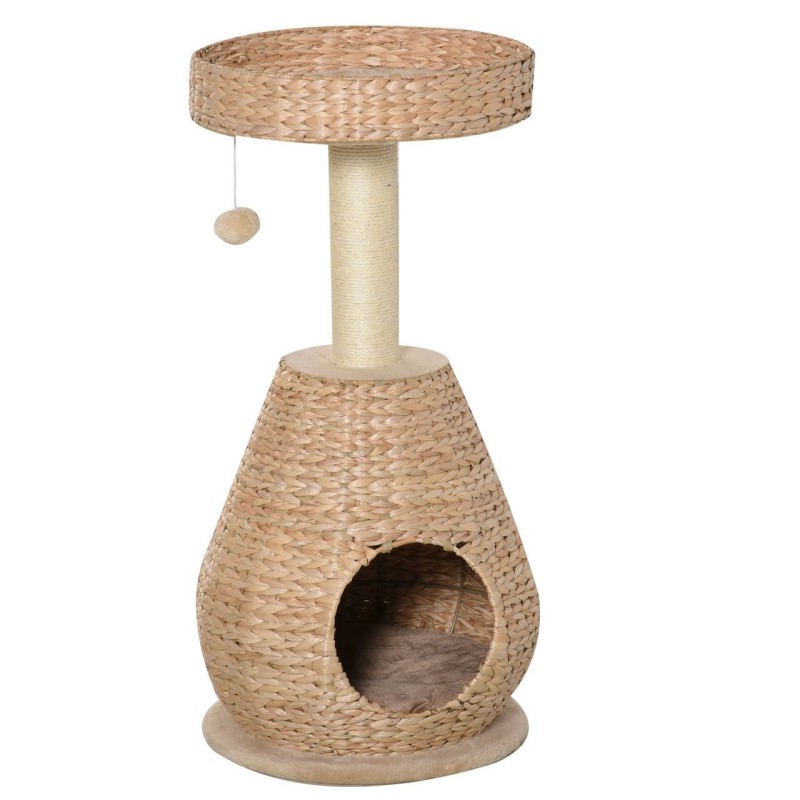 Katzenbaum Kratzbaum Kätzchen Möbel mit Katzenhöhle Ballspielzeug Sisal weiche Plüsch Höhe 82,5 cm G