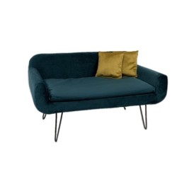 Tiersofa Tender petrol/senf