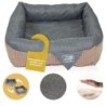 DD-06 Luxus Hundebett Braun Anthrazit Gr. M 60x60cm Memoryschaum Matratze