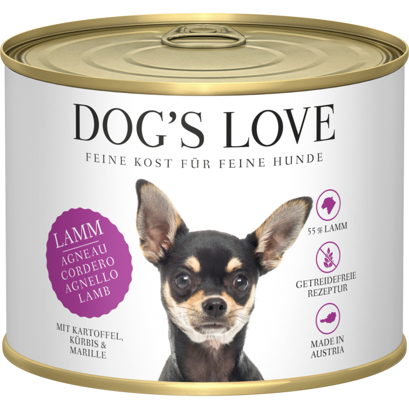 DOG'S LOVE Hunde Nassfutter ADULT LAMM - 200 g