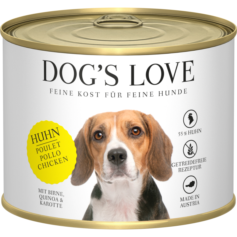 DOG'S LOVE Hunde Nassfutter ADULT HUHN - 200 g