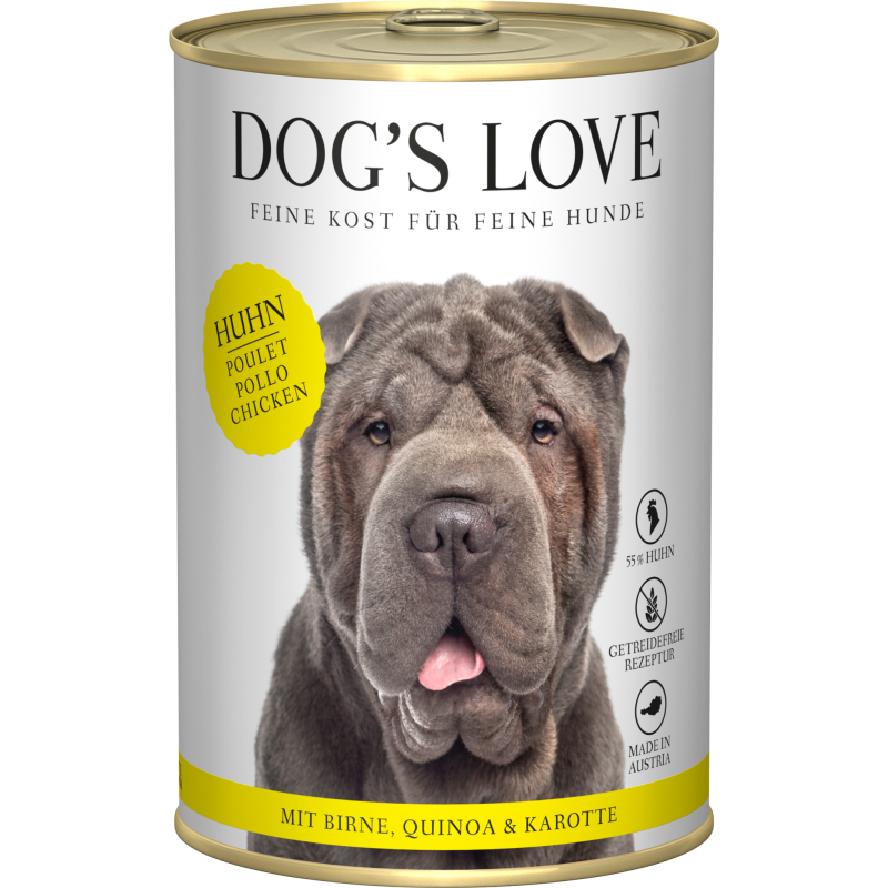 DOG'S LOVE Hunde Nassfutter ADULT HUHN - 400 g