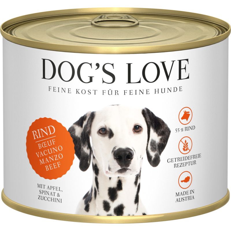 DOG'S LOVE Hunde Nassfutter ADULT RIND - 200 g