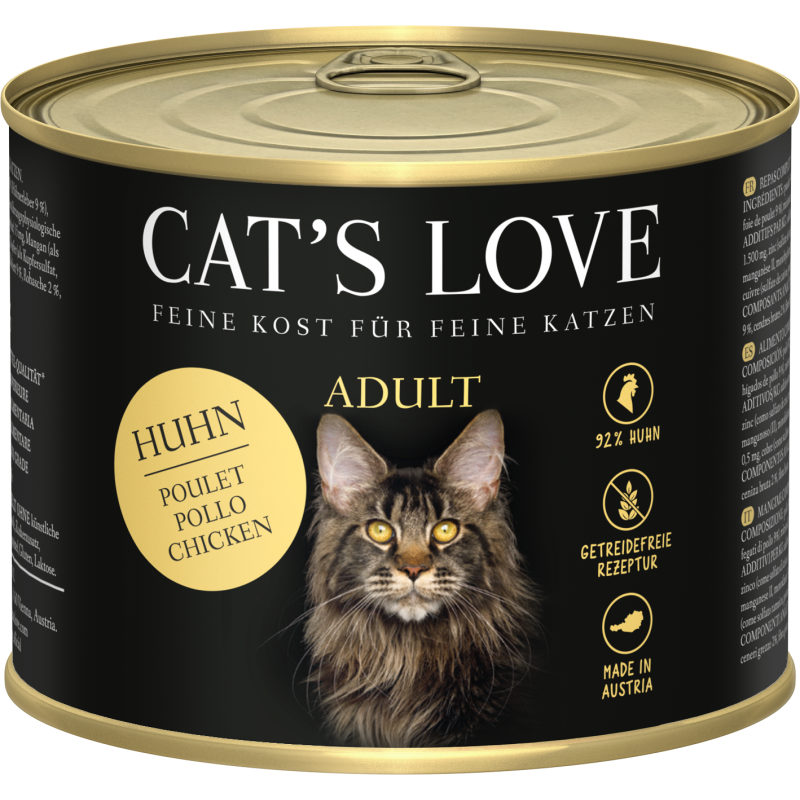 CAT's LOVE Katzen Nassfutter ADULT HUHN PUR - 200 g