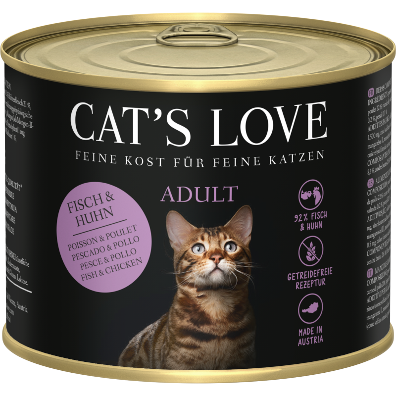 CAT's LOVE Katzen Nassfutter ADULT FISCH & HUHN - 200 g