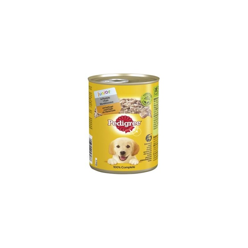 Pedigree Junior mit Geflügel in Pastete