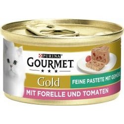 Purina Gourmet Gold Feine Pastete mit Gemüse mit Forelle & Tomaten