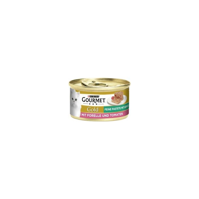 Purina Gourmet Gold Feine Pastete mit Gemüse mit Forelle & Tomaten