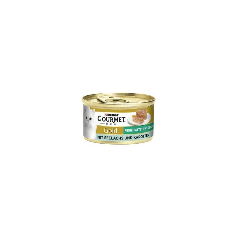 Purina Gourmet Gold Feine Pastete mit Gemüse mit Seelachs & Karotten