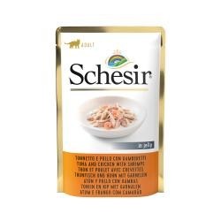 Schesir Cat Thunfisch und Huhn mit Garnelen in Gelee