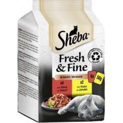 Sheba Fresh & Fine in Sauce mit Rind und mit Huhn