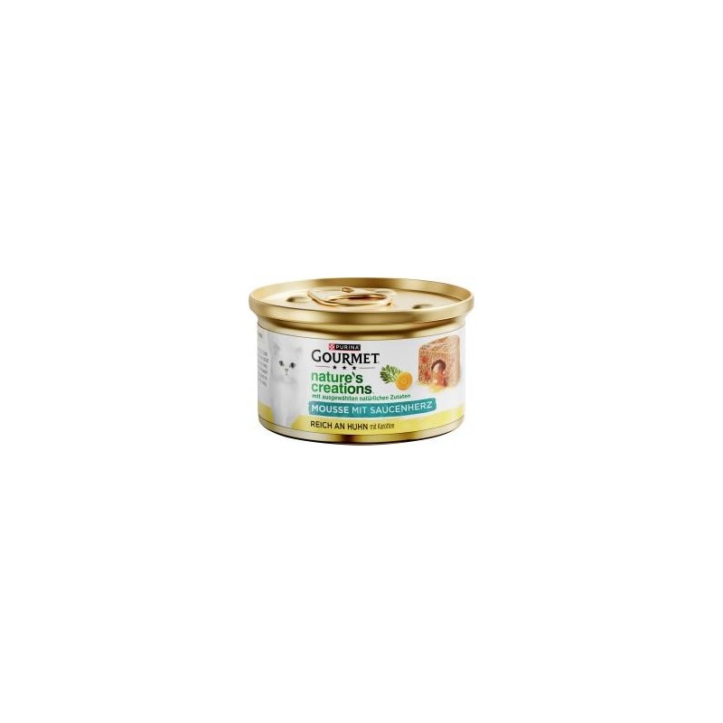 Purina Gourmet Nature's creations Mousse mit Saucenherz reich an Huhn mit Karotten