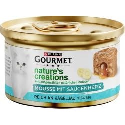 Purina Gourmet Nature's creations Mousse mit Saucenherz reich an Kabeljau mit Pastinake