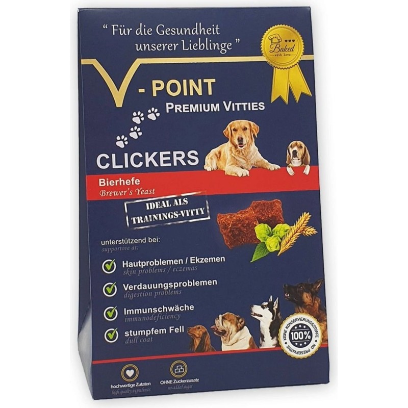 V-POINT CLICKERS - Bierhefe - Premium Vitties Hunde - 250 g