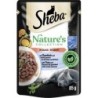 Sheba Nature's Collection in Sauce mit Thunfisch und Leinöl garniert mit Karotten und Erbsen