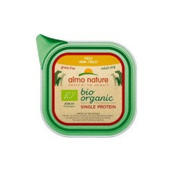 Almo Nature Bio Organic Single Protein Hundefutter - Schälchen - Huhn - 11 x 150 g