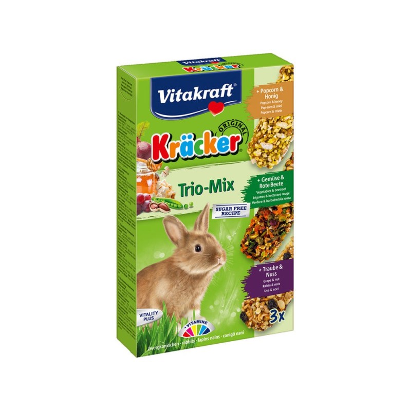 Vitakraft Trio-Mix Kanichen Popcorn, Gemüse & Nüsse - 160 g