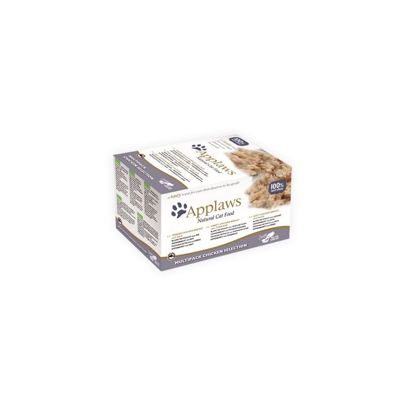 Applaws Multipack Katzenfutter - Frischebeutel - Chicken Selection - 8 x 60 g