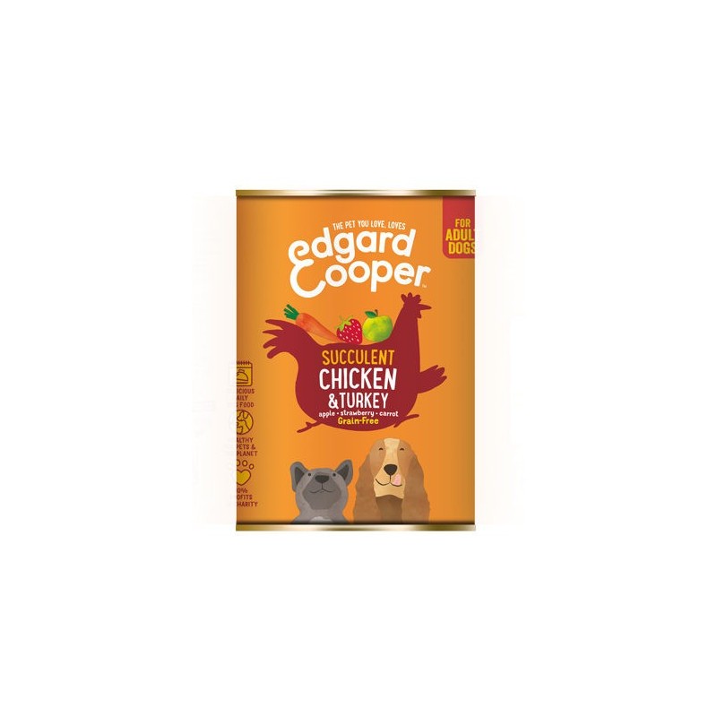 Edgard & Cooper Adult Hundefutter - Dosen - Huhn & Truthahn - 6 x 400 g