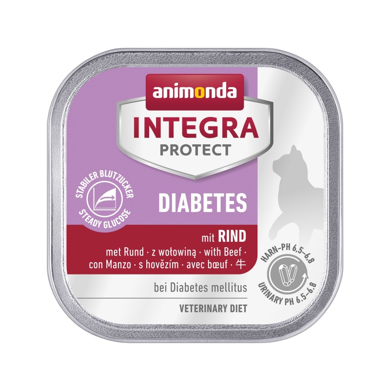 Animonda Integra Protect Diabetes Katzenfutter - Schälchen - Rind - 16 x 100 g