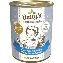 Betty's Landhausküche Senior Rind mit Truthahn, Möhrchen & Lachsöl - 400 g