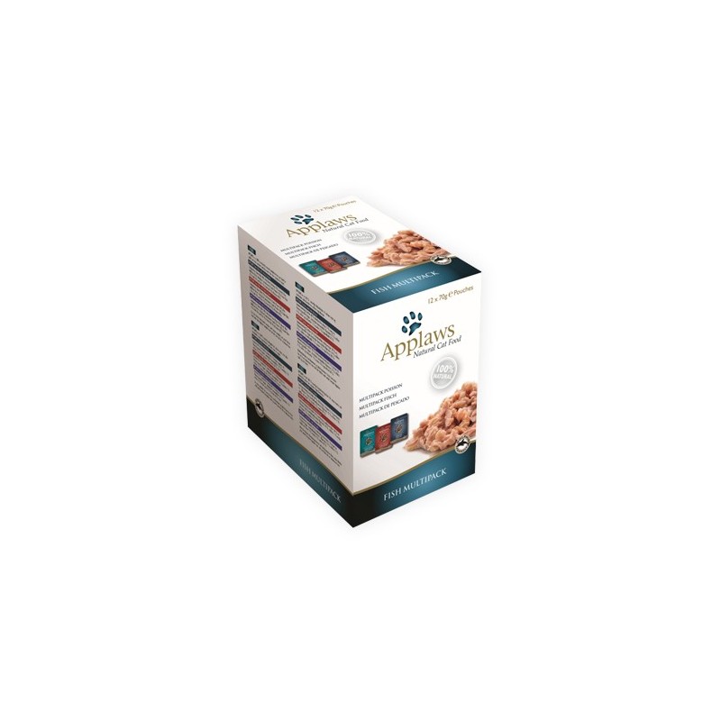 Applaws Multipack Katzenfutter - Frischebeutel - Fish in Broth - 12 x 70 g