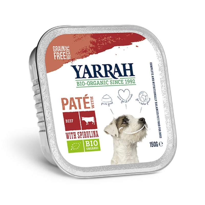 Yarrah Bio Paté Hundefutter - Schälchen - Rind und Huhn - 12 x 150 g