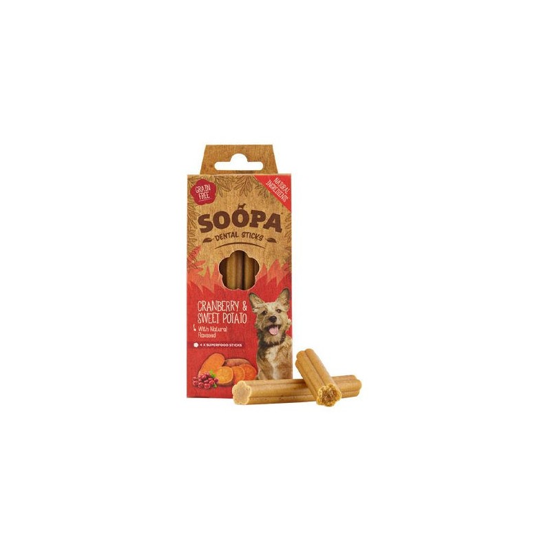 Soopa Dental Stick - Cranberry & Süßkartoffel - 4 Sticks