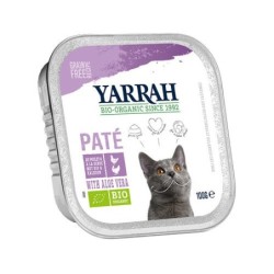 Yarrah Bio Paté Katzenfutter - Schälchen - Huhn & Truthahn mit Aloe Vera Bio - 16 x 100 g