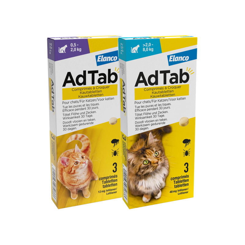 AdTab - Katze - 12 mg - 0,5-2 kg - 3 tabletten