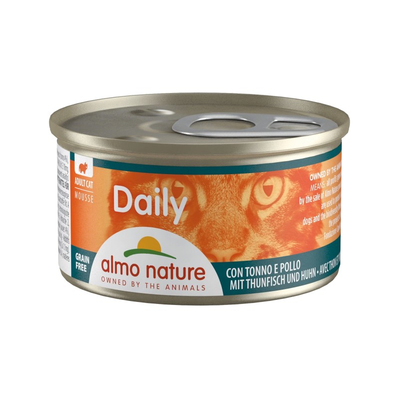 Almo Nature Daily Menu Mousse Katzenfutter - Dosen - Thunfisch & Huhn - 24 x 85 g