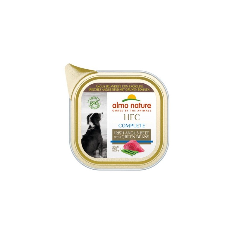 Almo Nature HFC Hundefutter - Wanne - Angus-Rind und Bohnen - 17 x 85 g