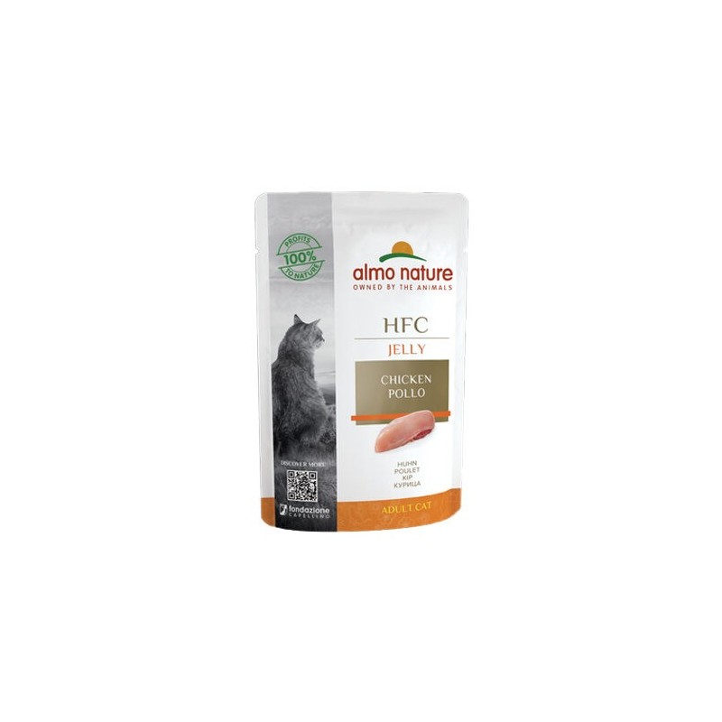 Almo Nature HFC Jelly Katzenfutter - Frischebeutel - Huhn - 24 x 55 g