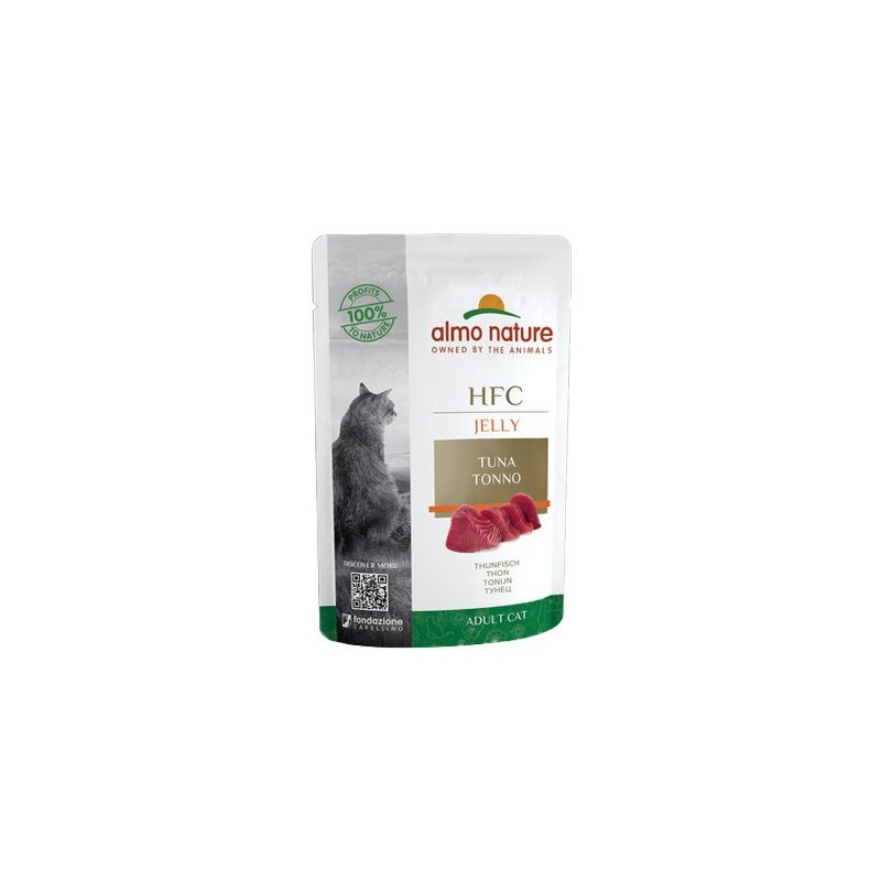 Almo Nature HFC Jelly Katzenfutter - Frischebeutel - Thunfisch - 24 x 55 g