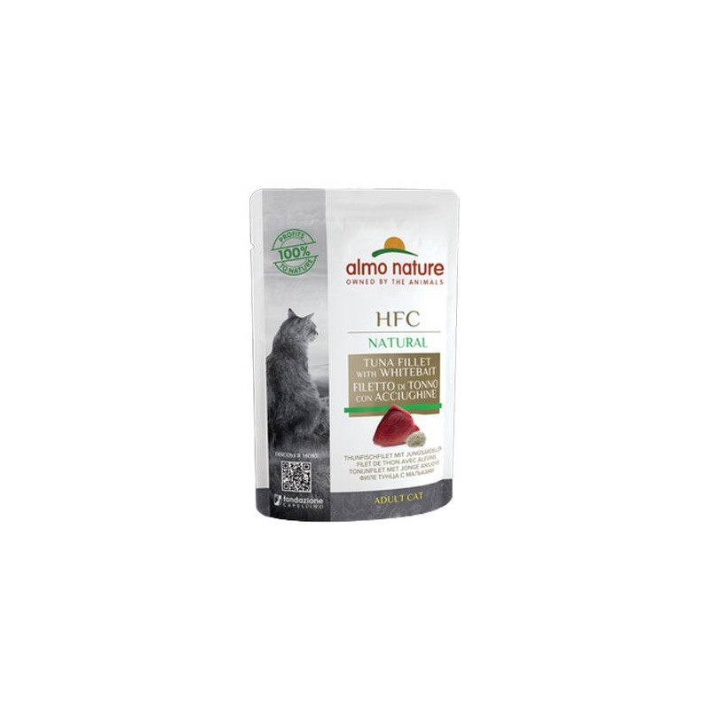 Almo Nature HFC Natural Katzenfutter - Dosen - Thunfisch & Jungsardellen - 24 x 55 g