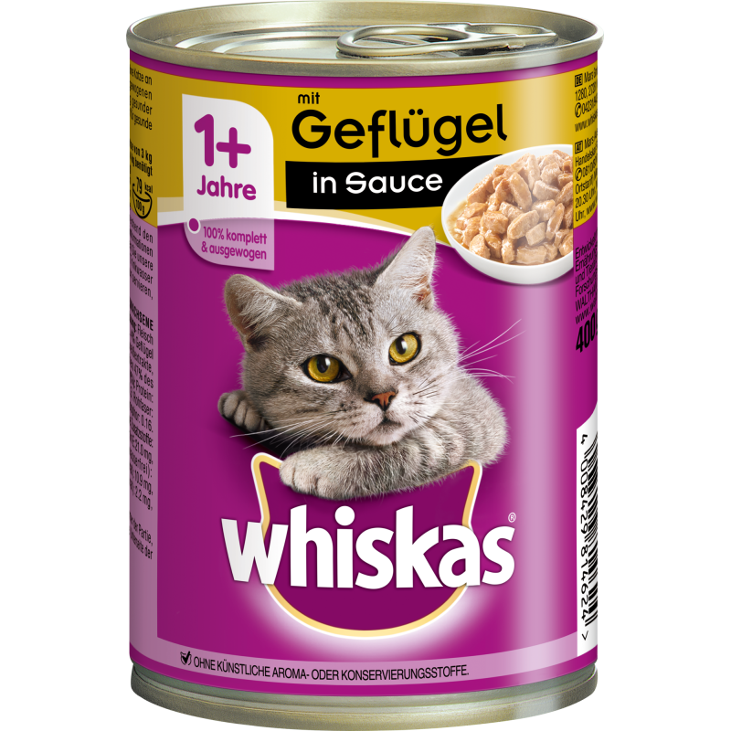 Whiskas Dose mit Geflügel in Sauce 1+ - 400 g