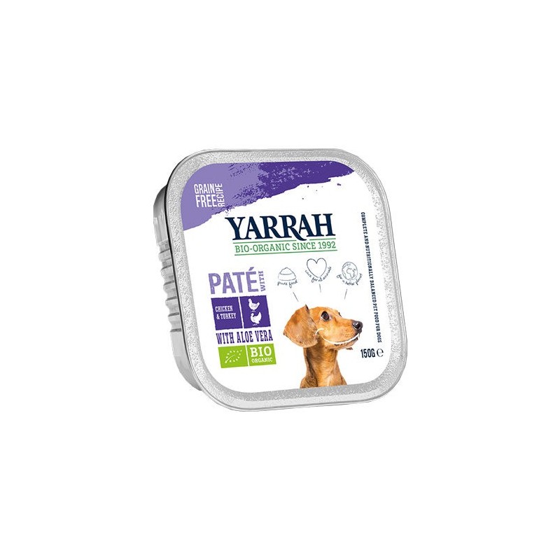 Yarrah Multipack Bio Paté Hundefutter - Schälchen - Huhn & Pute - 6 x 150 g