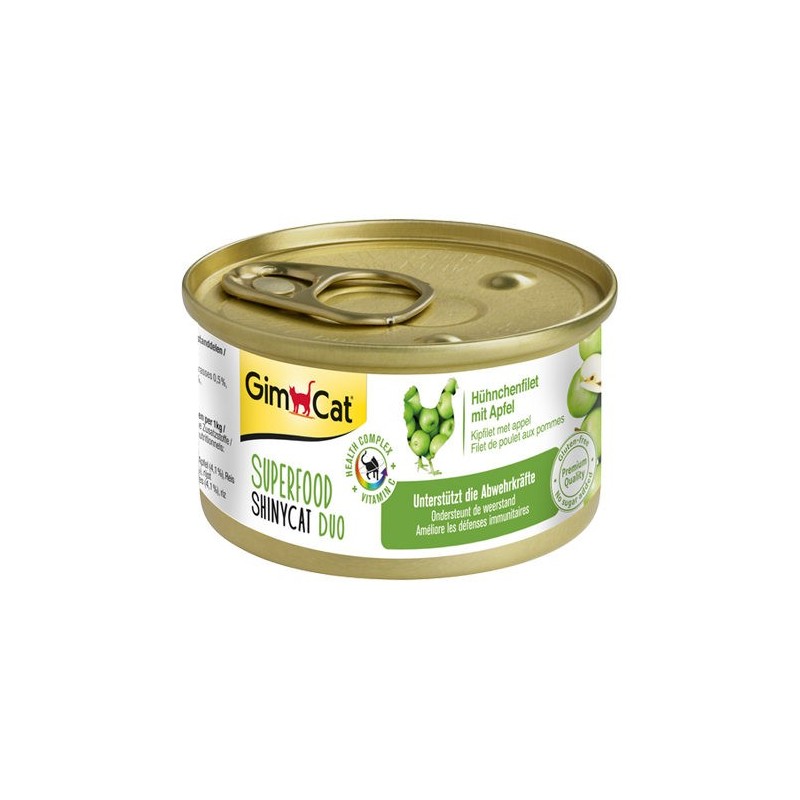 GimCat Superfood ShinyCat Duo Katzenfutter - Dosen - Thunfischfilet & Zucchini - 24 x 70 g