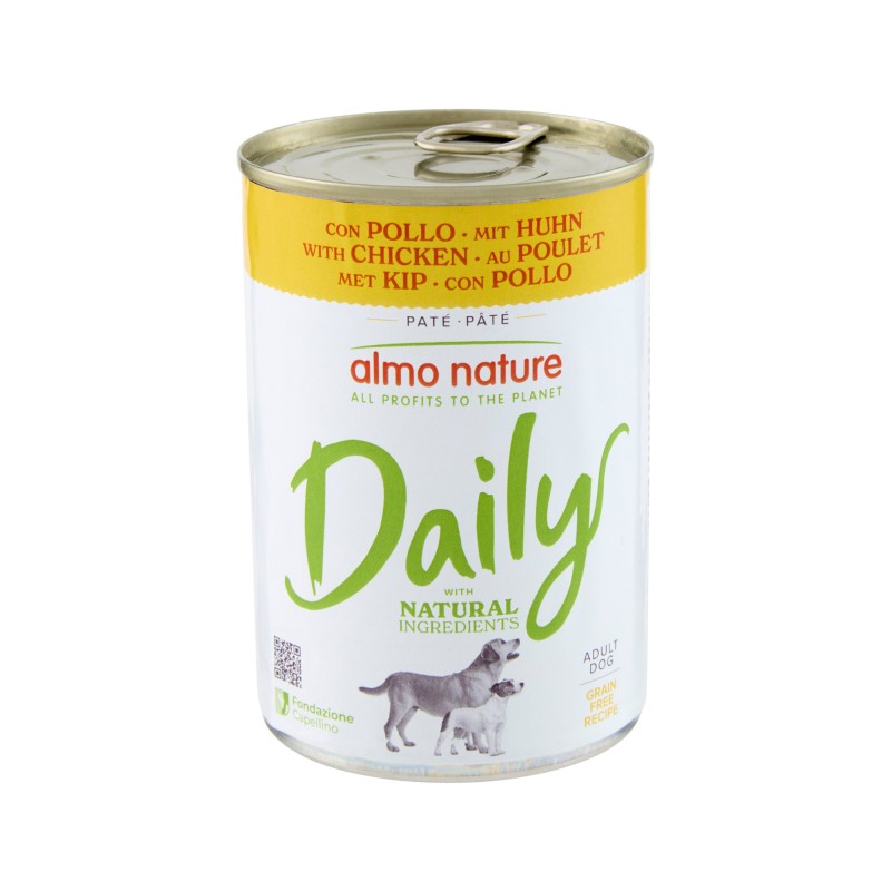 Almo Nature Daily Paté Hundefutter - Dosen - Huhn - 24 x 400 g