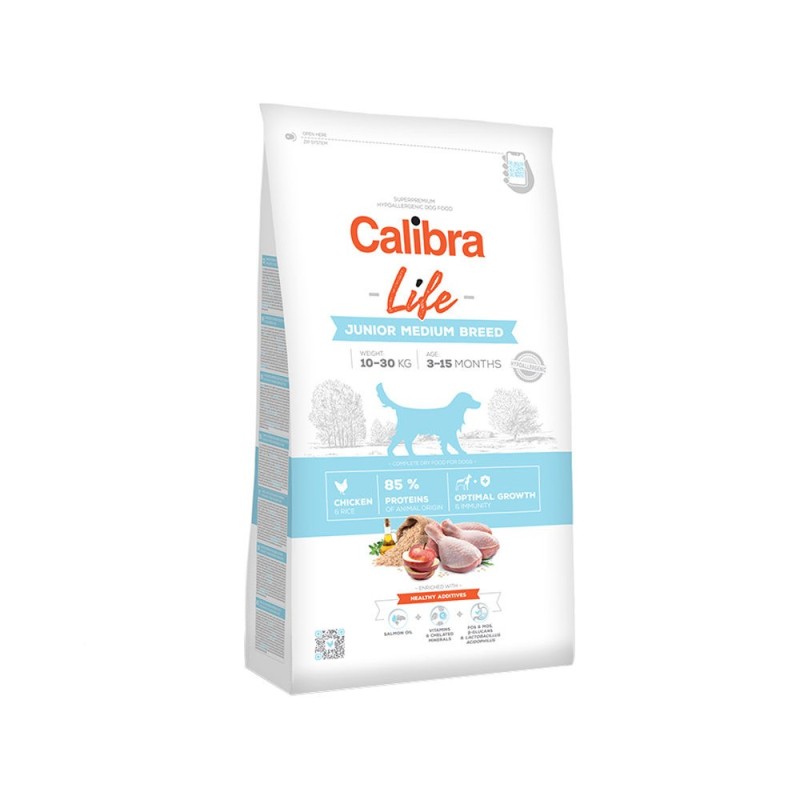 Calibra Dog Life Junior Medium Breed - Huhn - 12 kg