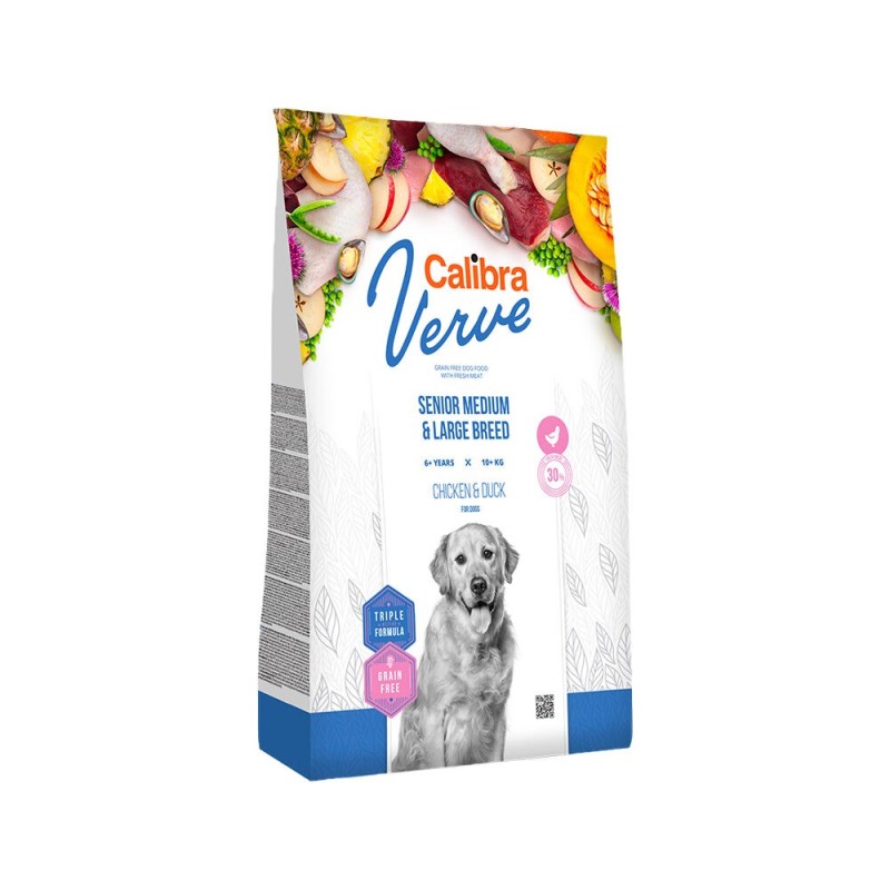 Calibra Verve Grain Free Senior Medium/Large - Huhn & Ente - 12 kg